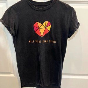 ZYIA Black vintage washed Wild Heart Split T - size XS